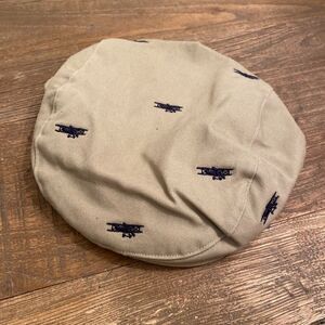 Boys Janie And Jack Airplane Newsboy Cabbie Hat 4 To 5 Boys 4-5 Beige Tan Color